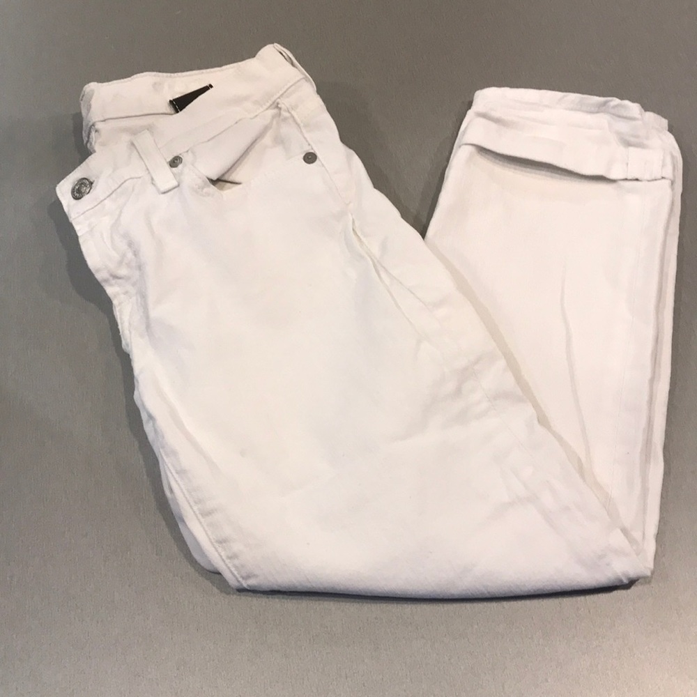 White Skinny Cropped Jeans from 7 For All Mankind